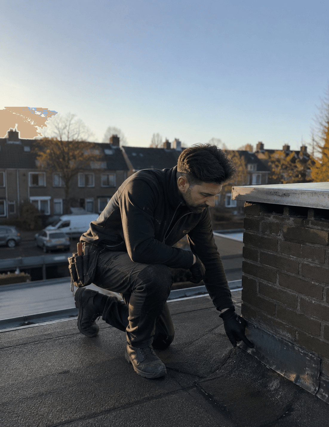 Controle van een dakaansluiting bij een mogelijke lekkage